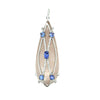 Estate Designer LM Diamond, Tanzanite, Quartz 18Kt White Gold Pendant