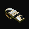 Designer HL Diamond, Onyx, Mother of Pearl 14Kt Yellow Gold Pendant