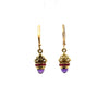 Designer Ruby & Amethyst 18Kt Yellow Gold Dangle Earrings