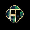 Designer Asch Grossbardt Mother of pearl, Turquoise, Malachite, Diamond, Onyx, Coral 14K Yellow Gold Pendant