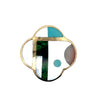 Designer Asch Grossbardt Mother of pearl, Turquoise, Malachite, Diamond, Onyx, Coral 14K Yellow Gold Pendant