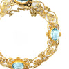 Estate 8.00cttw Aquamarine and Diamond 18K Yellow Gold Filigree Bracelet
