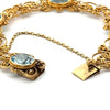 Estate 8.00cttw Aquamarine and Diamond 18K Yellow Gold Filigree Bracelet