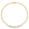 Designer Italian Paper Clip Diamond 14Kt Yellow Gold Necklace