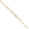 Designer Italian Paper Clip Diamond 14K White/Yellow Gold Bracelet