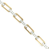 Designer Italian Paper Clip Diamond 14K White/Yellow Gold Bracelet