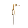 Designer Italian Paper Clip Diamond 14K White & Yellow Gold Earring