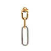 Designer Italian Paper Clip Diamond 14K White & Yellow Gold Earring