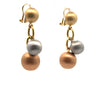 Estate Italian Designer Satin Finish Tri Color Ball Earrings