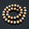 Estate Italian Designer Arezzo Satin Finish Tri Color 18K Necklace