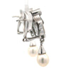 Estate Nouveau 1910 Company Diamond Plique A Jour Blue Enamel & Pearl 18K White Gold Earring Limited Edition #28/48