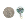Estate Nouveau 1910 Company Diamond Plique A Jour Blue Enamel & Pearl 18K White Gold Earring Limited Edition #28/48