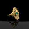 Vintage Emerald & Pearl 18K Yellow Gold Ring
