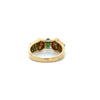 Vintage Emerald & Diamond 18K Yellow Gold Ring