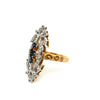 Vintage Sapphire & Diamond 18K White & Yellow Gold Ring