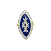 Vintage Diamond & Blue Enamel 18K White & Yellow Ring