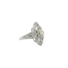 Vintage Filigree White & Yellow Diamond 14k White Gold Ring
