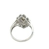 Vintage Filigree White & Yellow Diamond 14k White Gold Ring