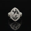 Vintage Filigree Diamond 14k White Gold Ring