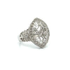 Vintage Filigree Diamond 14k White Gold Ring