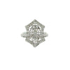 Vintage Filigree Diamond 14k White Gold Ring
