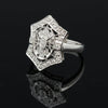 Vintage Filigree Diamond 14k White Gold Ring