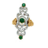 Vintage Emerald & Diamond 18K White & Yellow Gold Ring