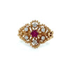 Vintage Ruby & Diamond 14K Yellow/White Gold Ring