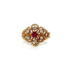 Vintage Ruby & Diamond 14K Yellow/White Gold Ring