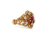 Vintage Ruby & Diamond 14K Yellow/White Gold Ring