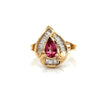 Vintage Pink Tourmaline & Diamond 14K Yellow/White Gold Ring