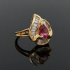 Vintage Pink Tourmaline & Diamond 14K Yellow/White Gold Ring