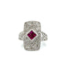 Vintage Ruby & Diamond 14K White Gold Ring
