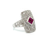 Vintage Ruby & Diamond 14K White Gold Ring