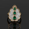 Vintage Emerald & Diamond 14K Yellow & White Gold Ring