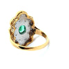 Vintage Emerald & Diamond 14K Yellow Gold Ring