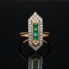 Vintage Diamond & Emerald 14K White & Yellow Ring