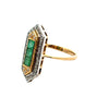 Vintage Diamond & Emerald 14K White & Yellow Ring