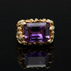 Vintage Diamond & Amethyst 14K Yellow Gold Ring