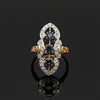 Vintage Sapphire & Diamond 14K Yellow & White Gold Ring