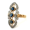 Vintage Sapphire & Diamond 14K Yellow & White Gold Ring