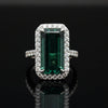 Vintage Fine Indicolite Tourmaline & Diamond White Gold Ring
