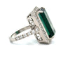 Vintage Fine Indicolite Tourmaline & Diamond White Gold Ring