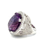 Vintage Diamond & Amethsyt 14K White Gold Ring