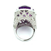 Vintage Diamond & Amethsyt 14K White Gold Ring