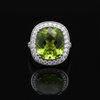 Vintage Peridot & Diamond 14K White Gold Ring