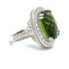 Vintage Peridot & Diamond 14K White Gold Ring