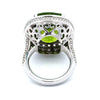 Vintage Peridot & Diamond 14K White Gold Ring