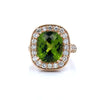 Vintage Peridot & Diamond 14K Yellow Gold Ring