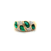 Vintage Diamond & Emerald 14K White & Yellow Ring